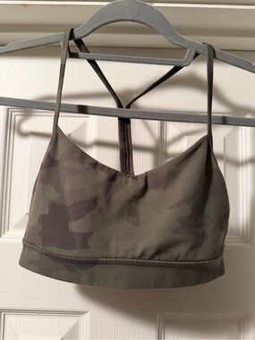 lululemon athletica Olive Camo Strappy Sports Bra